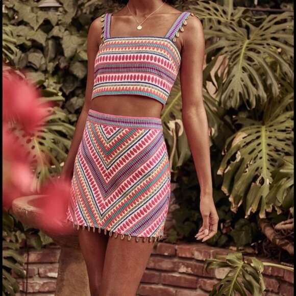 Saylor Aerin Multicolor Crop‎ Top Embroidered Medium - Picture 1 of 7